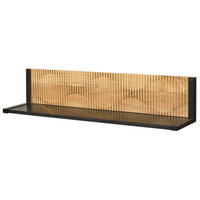 WANDREGAL Akazie 120x25x25 natur lackiert / Marmor schwarz LONDON #125 - Braun, Holz (120/25/25cm) - Massivmoebel24