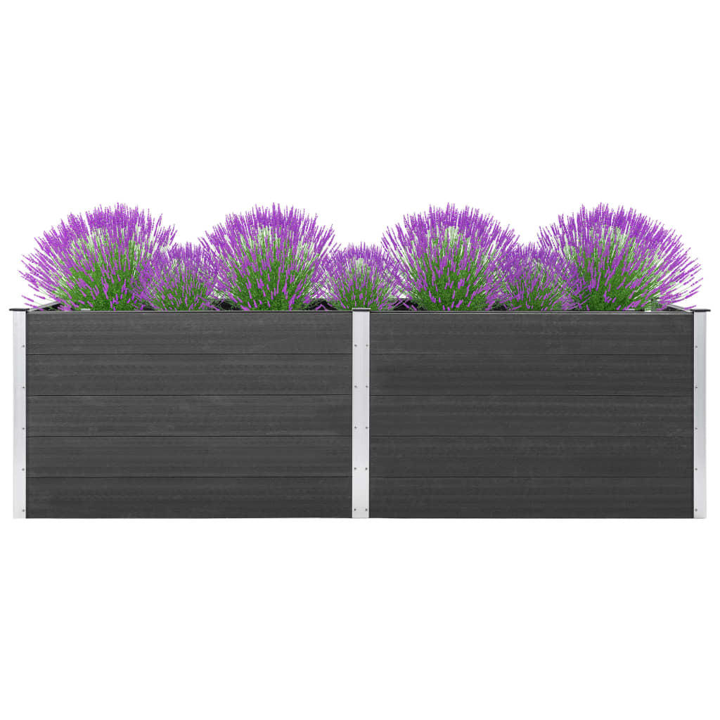 furnicato Garten-Hochbeet Grau 200x91x50 cm