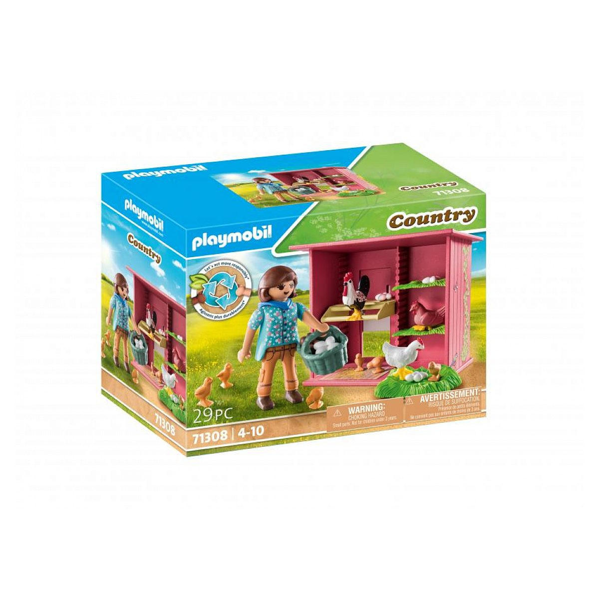 SPIELSET Bauern- und Hühnerstall - Blau, Kunststoff (10/14/19cm) - Playmobil