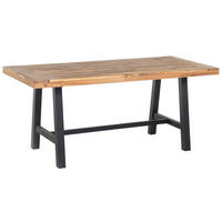 ESSTISCH Akazienholz schwarz/hellbraun Scania - Hellbraun/Schwarz, Holz (80/74/170cm) - Beliani