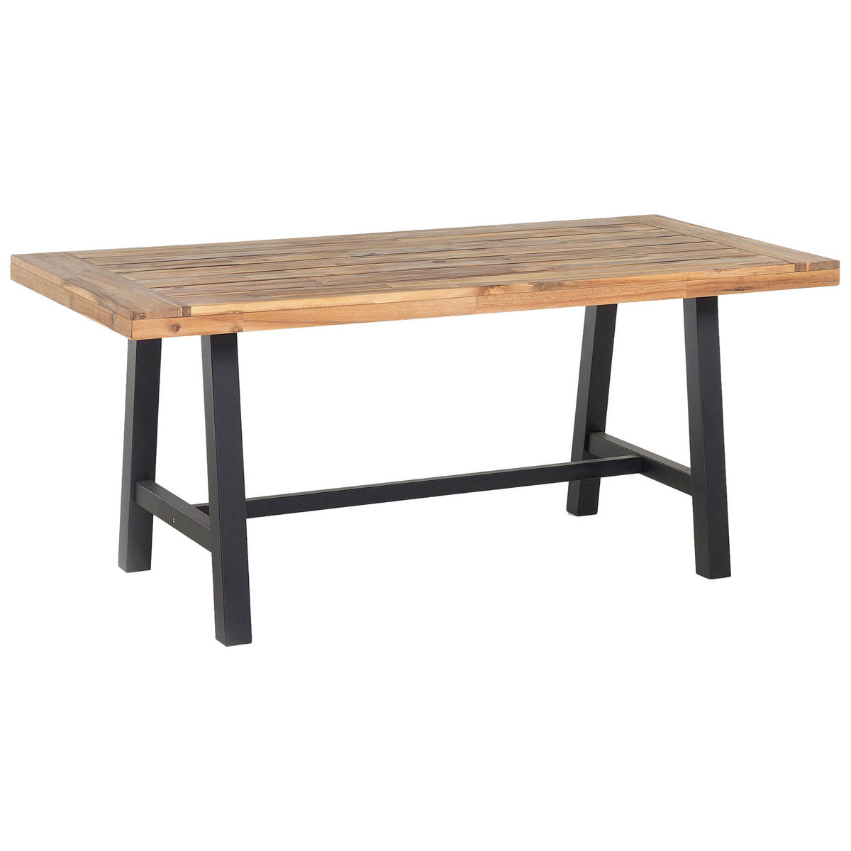 ESSTISCH Akazienholz schwarz/hellbraun Scania - Hellbraun/Schwarz, Holz (80/74/170cm) - Beliani