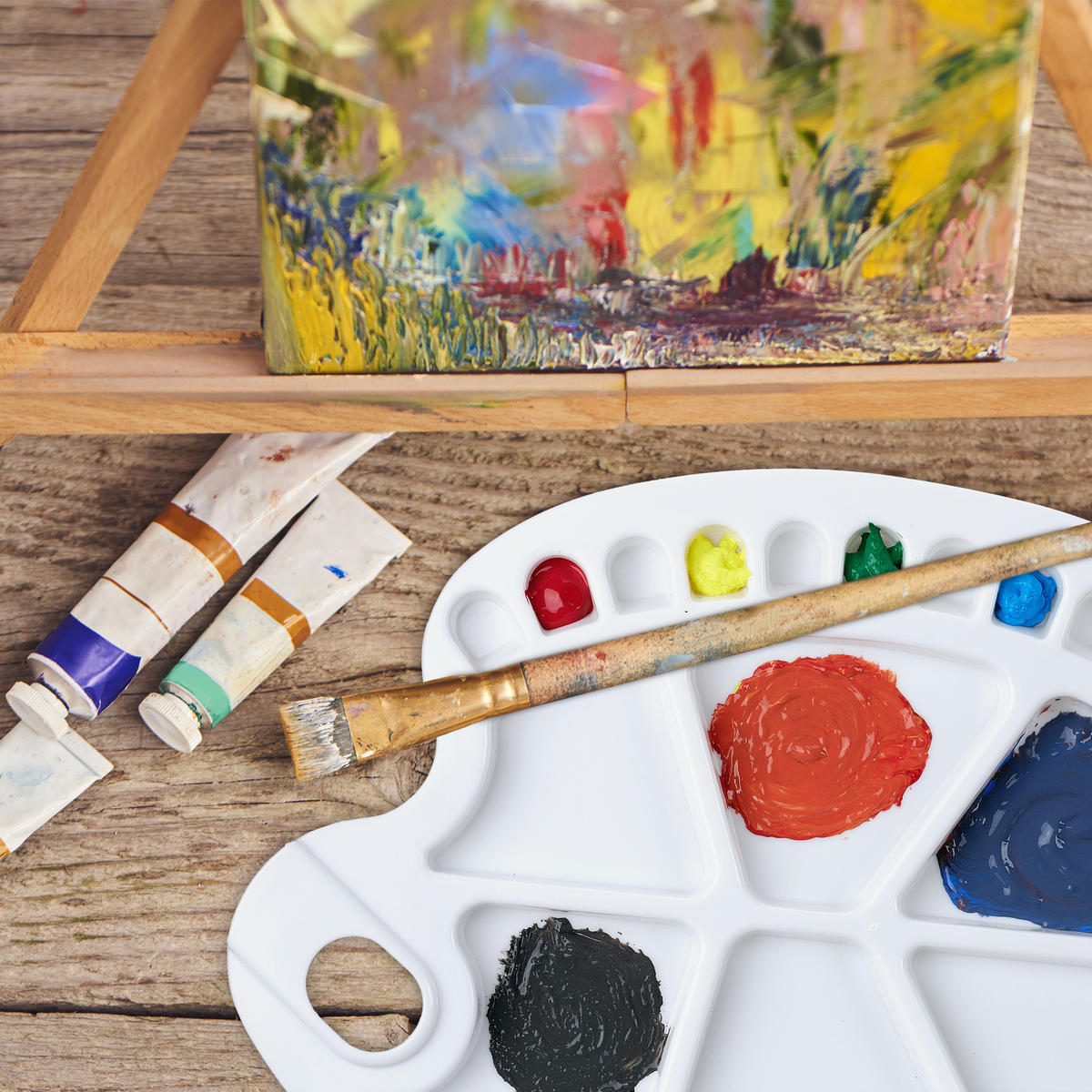 MISCHPALETTE - Weiß, Kunststoff (34/1.5/25cm) - Relaxdays