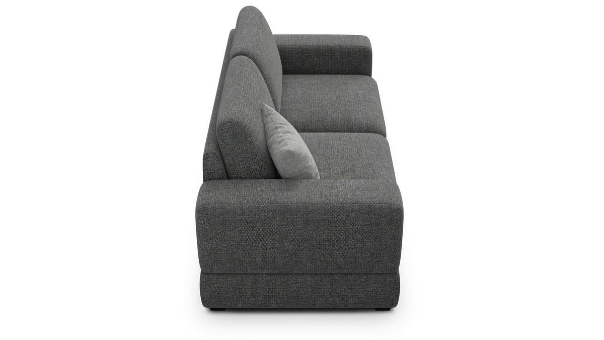 SOFA OTTO 3-Sitzer, anthracit - Schwarz/Grau, Holz/Textil (201/89/98cm) - Courtois Laville