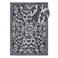 KURZFLORTEPPICH Blau / Mehrfarbig Amara 160/230 cm - Blau/Creme, Naturmaterialien/Textil (160/230cm) - Atticgo