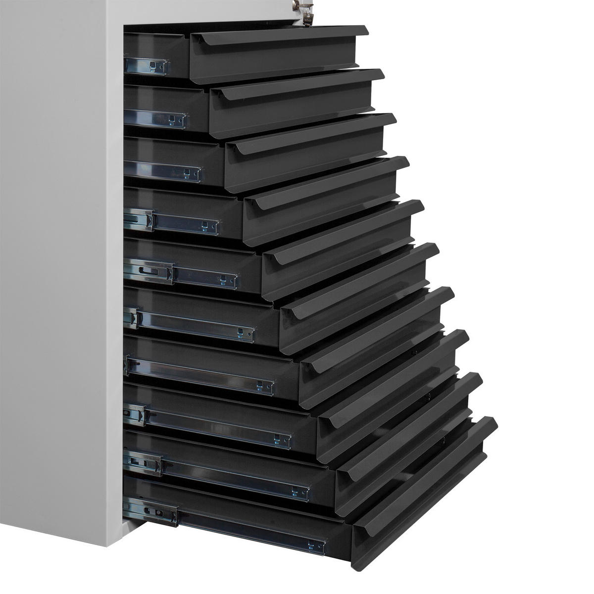 SCHUBLADENSCHRANK Kobra mit 10 Schubladen + Gummiauflage 90x71x55cm Lichtgrau/Anthrazitgrau - Anthrazit/Grau, Metall (71/90/55cm) - PROREGAL