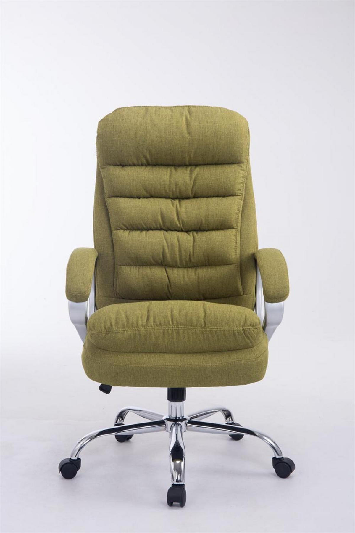 CHEFSESSEL Stoff grün - Chromfarben/Grün, Textil/Metall (68/116/77cm) - CLP