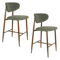 BARHOCKER Noor Rückenlehne 66 cm Grün - 2 er Set - Braun/Grün, Kunststoff (52/98/55cm) - Housecraft Living