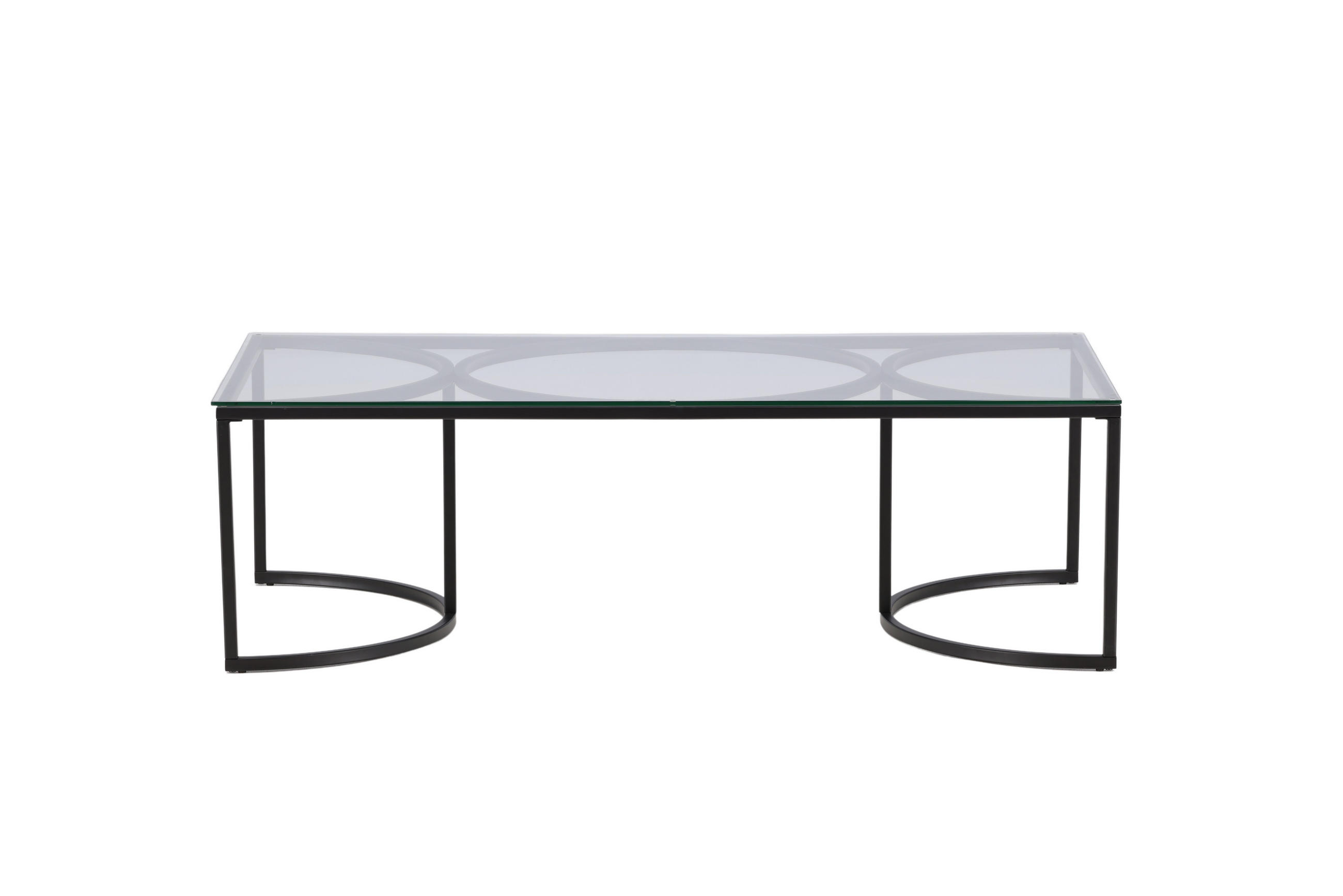 SOFATISCH Skanör Schwarz 70x140x42 - Schwarz, Glas (140/70/42cm) - FURNLUX
