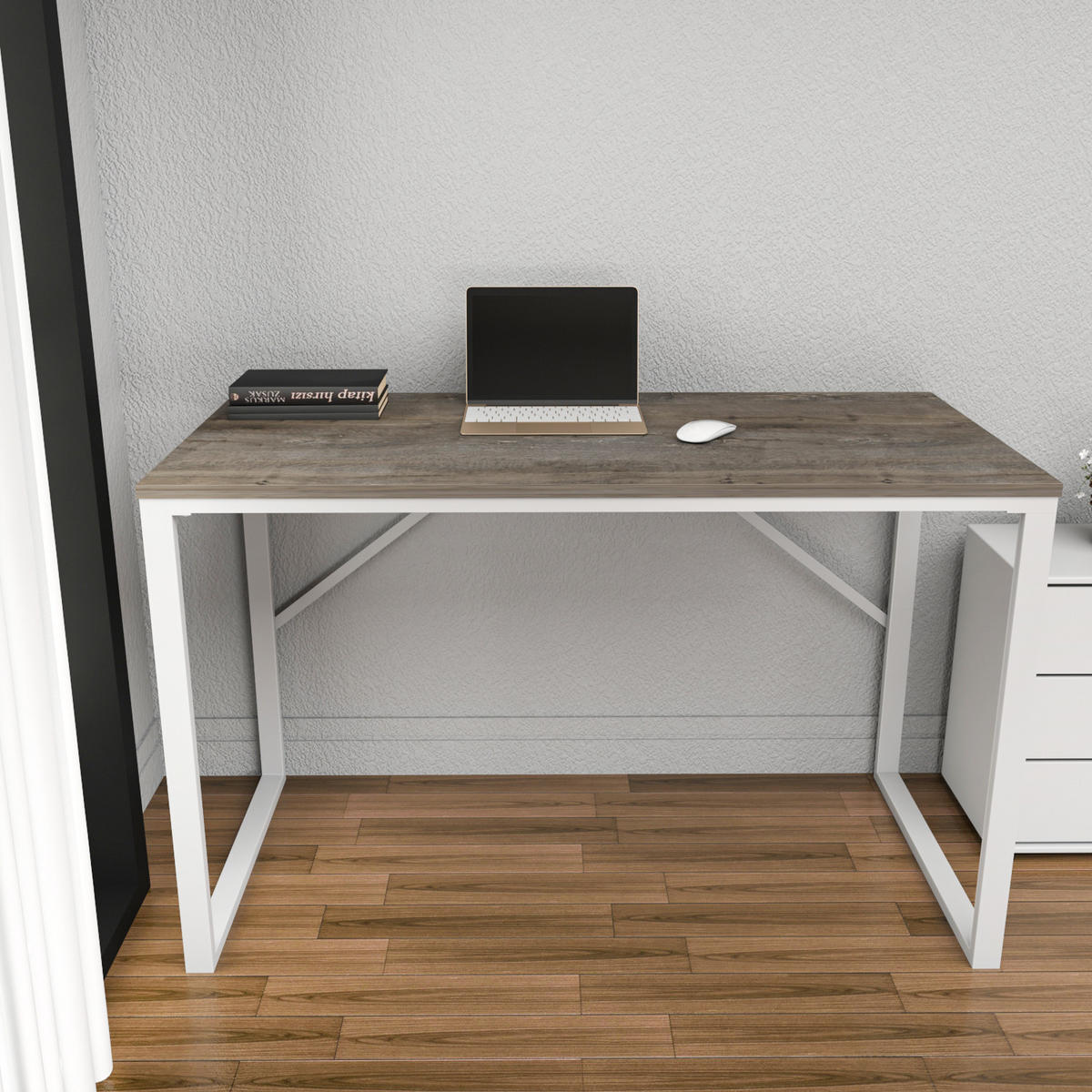 COMPUTERTISCH Layton Weiß Wenge - Braun, Holzwerkstoff (60/120/16cm) - Decorotika