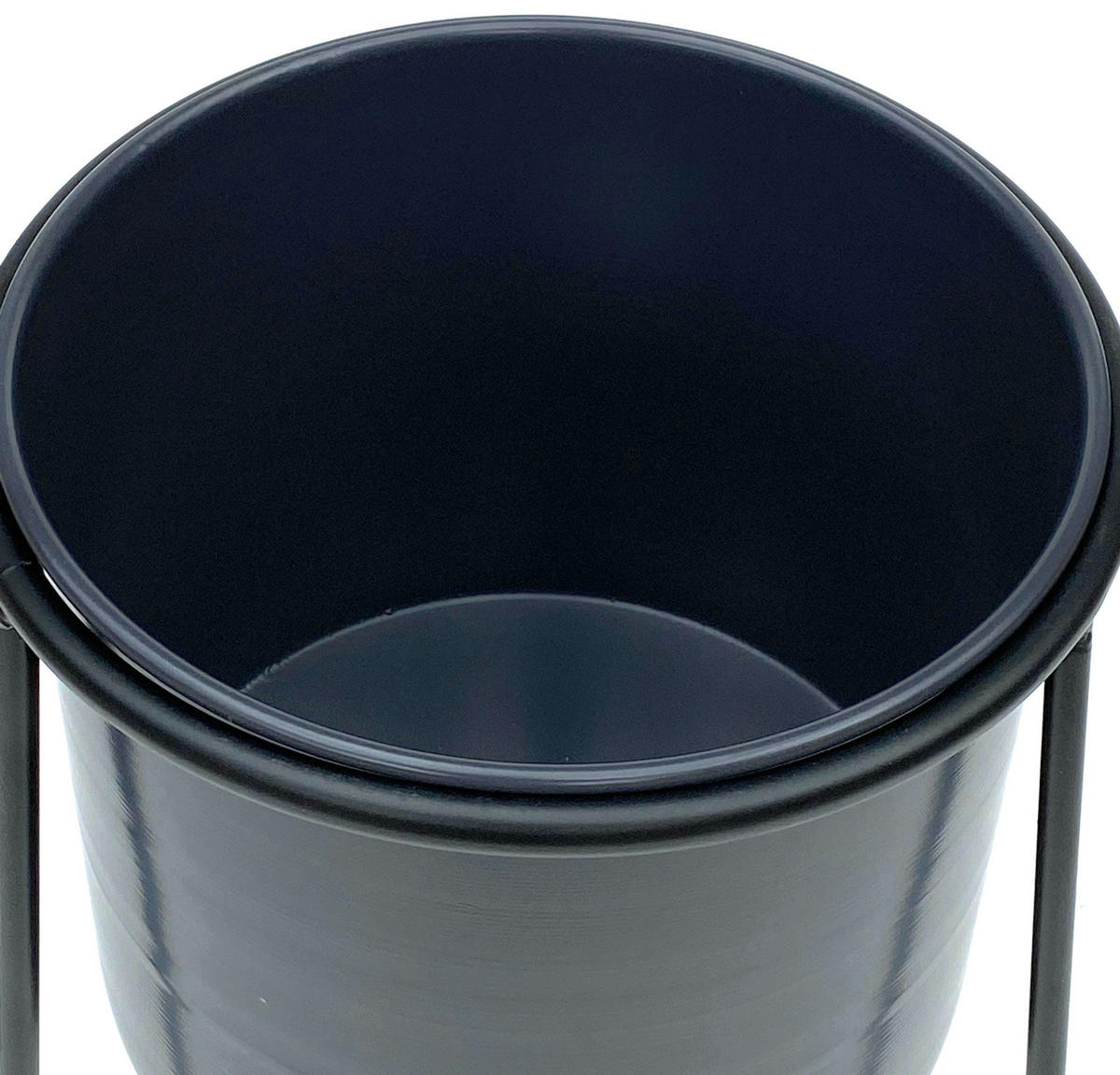 BLUMENSTÄNDER Metall Schwarz/Dunkelgrau 21/21/25 cm - Schwarz, Metall (21/25/21cm) - DanDiBo