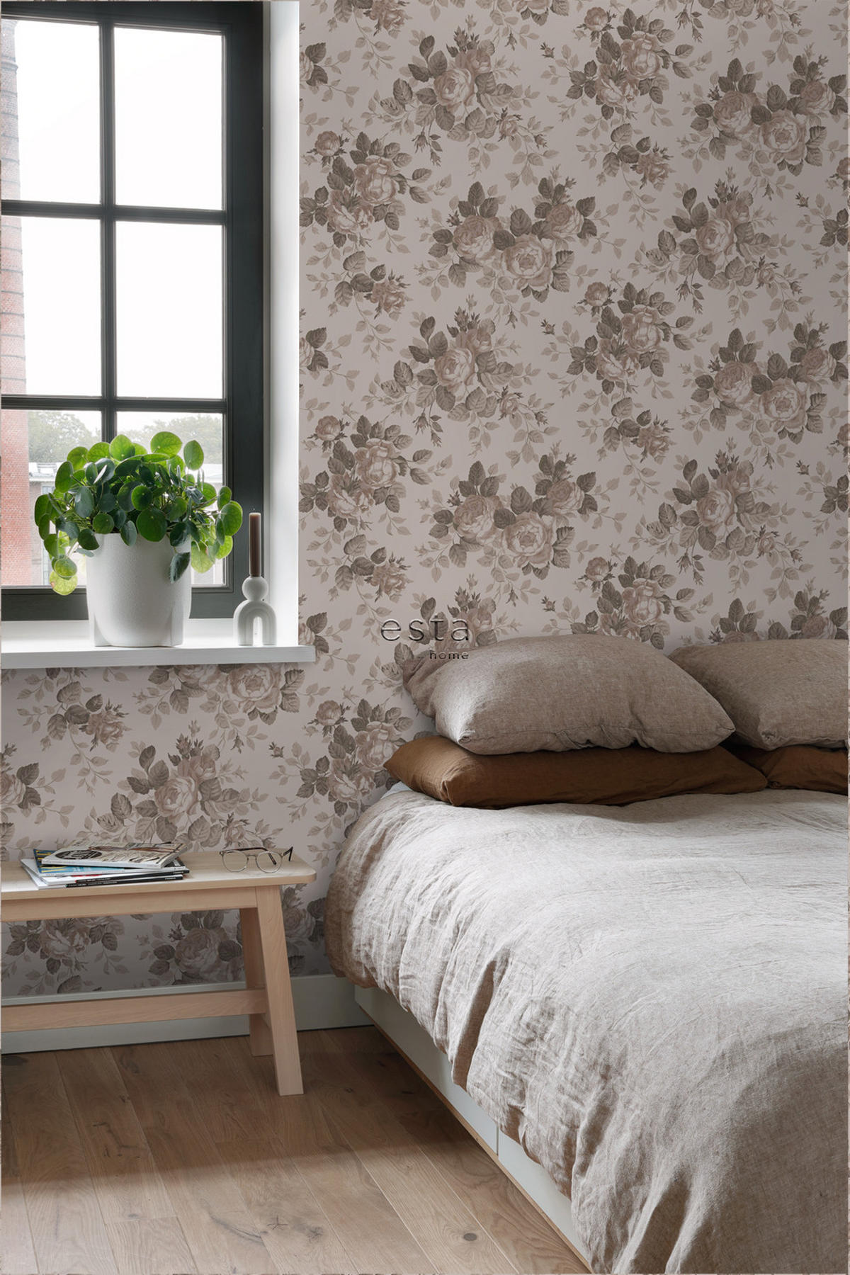 TAPETE Blumenmuster 50 x 900 cm - Pink, Papier (50/900cm) - ESTAhome