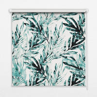 VNÚTORNÁ roleta - okenná roleta - roleta - 100x140 cm - Listy - zelená, plast (100/140/0.5cm) - TULUP