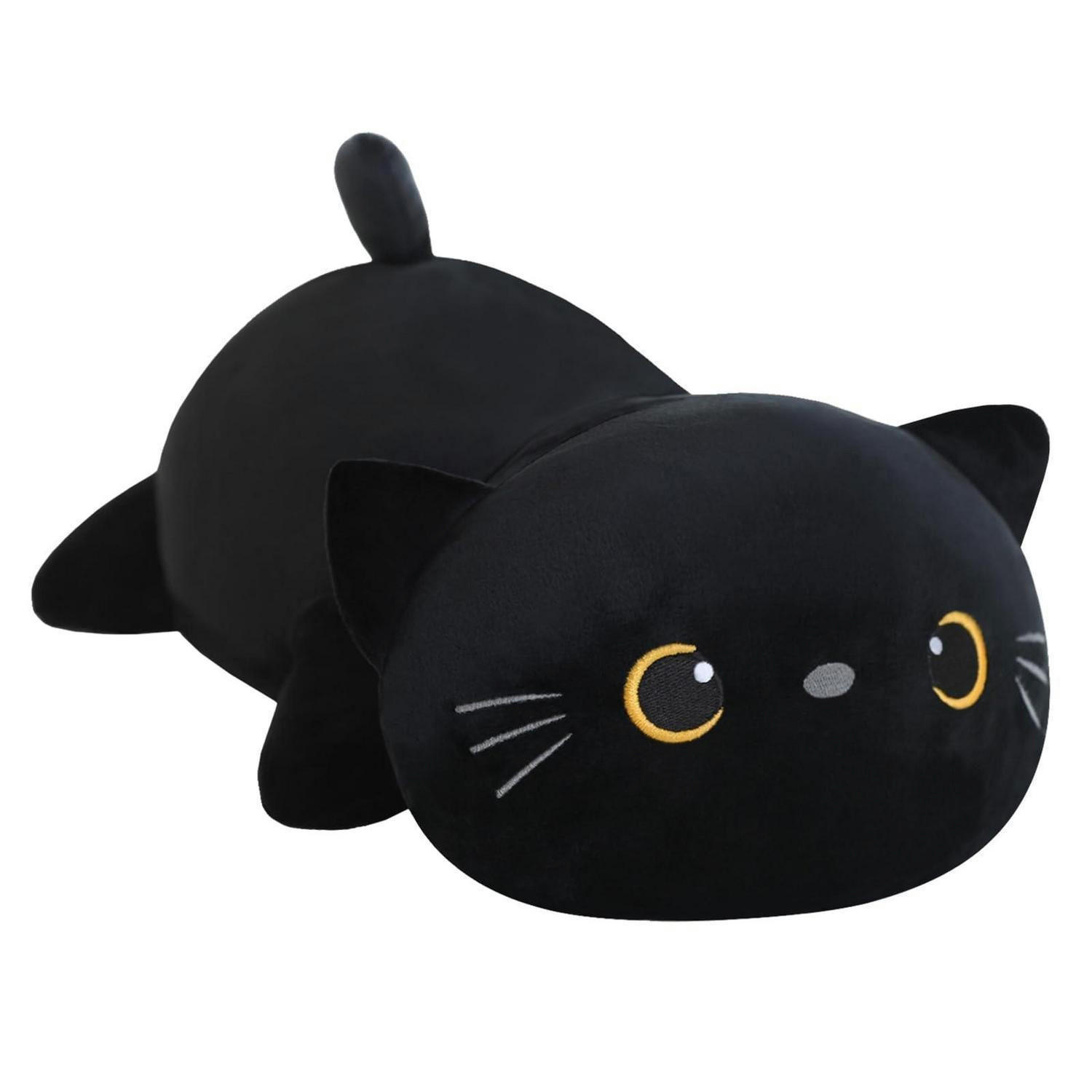 PLÜSCHTIER Katze 60 cm Gewichtetes Design - Schwarz, Textil (12.7/20.3cm)