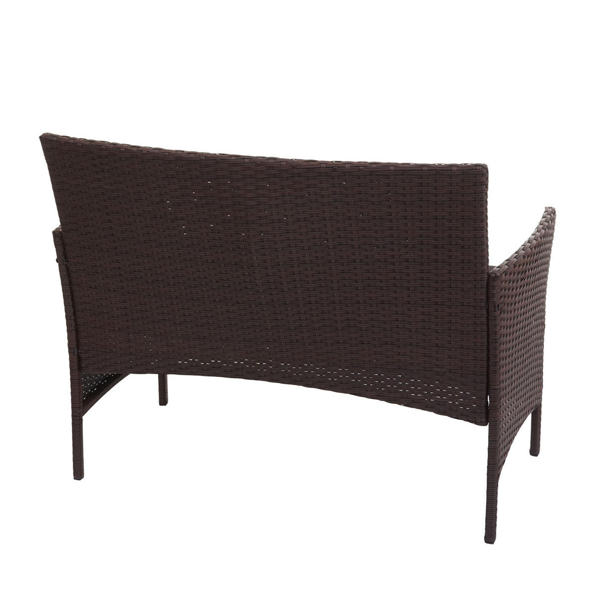 POLY-RATTAN GARTENBANK Braun, Schwarz - Schwarz/Braun, Kunststoff (106/83/60cm) - MCW