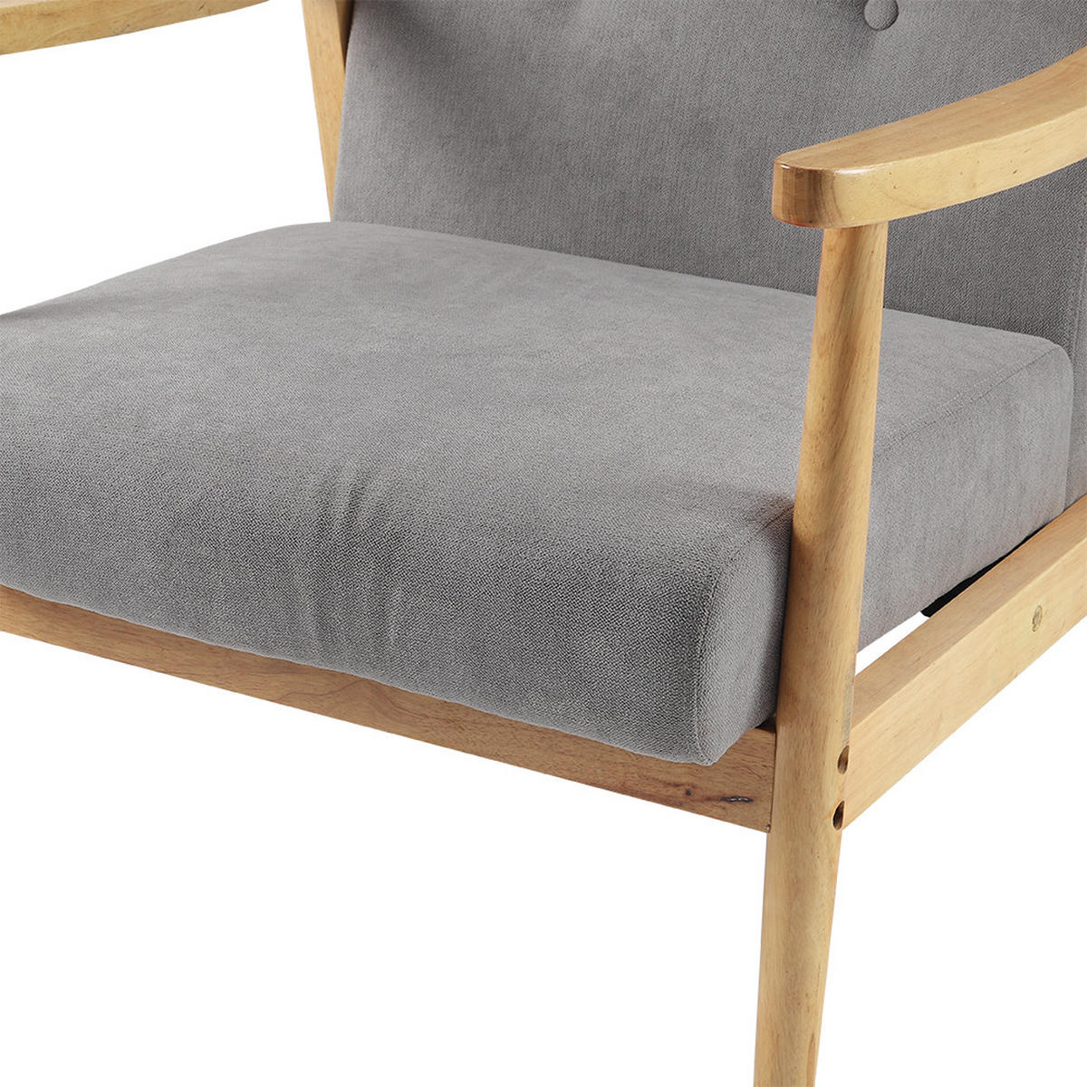 POLSTERSESSEL 74/70/81 cm Armlehnen Holzrahmen Leinen Grau - Grau, Holz/Textil (74/81/70cm) - Livingandhome