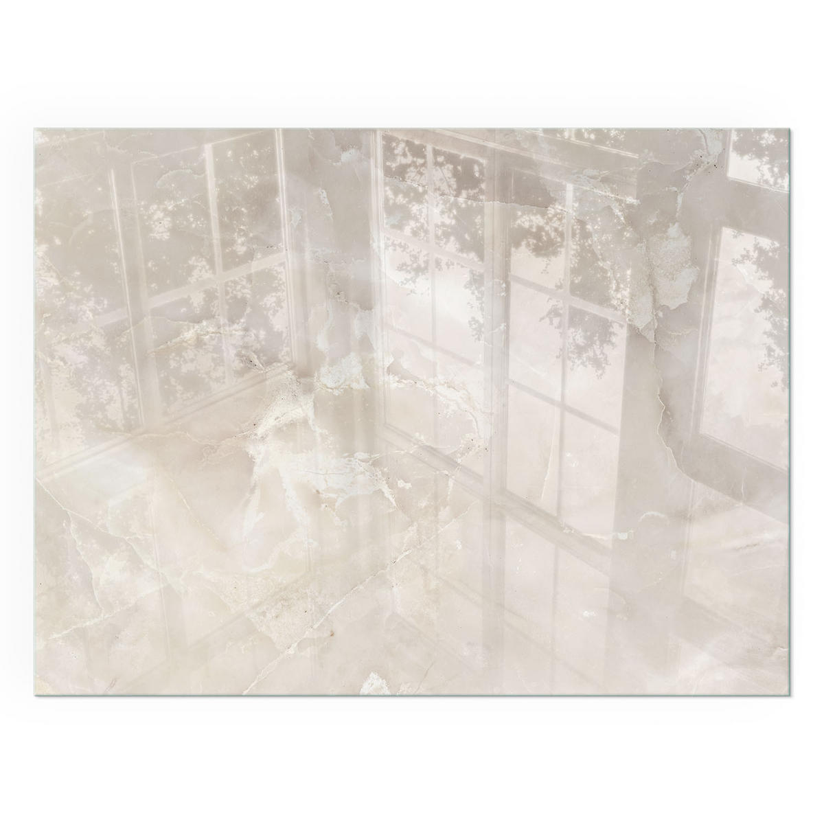 GLASPLATTE für Kamin 80x60 cm - Creme, Glas (80/60/0.4cm) - TULUP