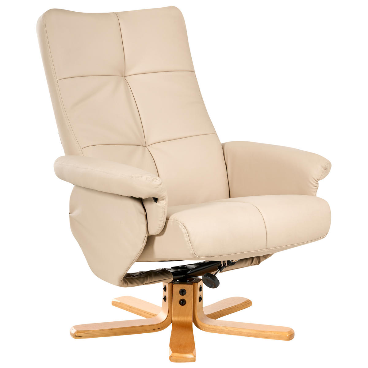 FERNSEHSESSEL Beige Epse - Beige/Schwarz, Kunststoff (76/80/93cm) - Beliani