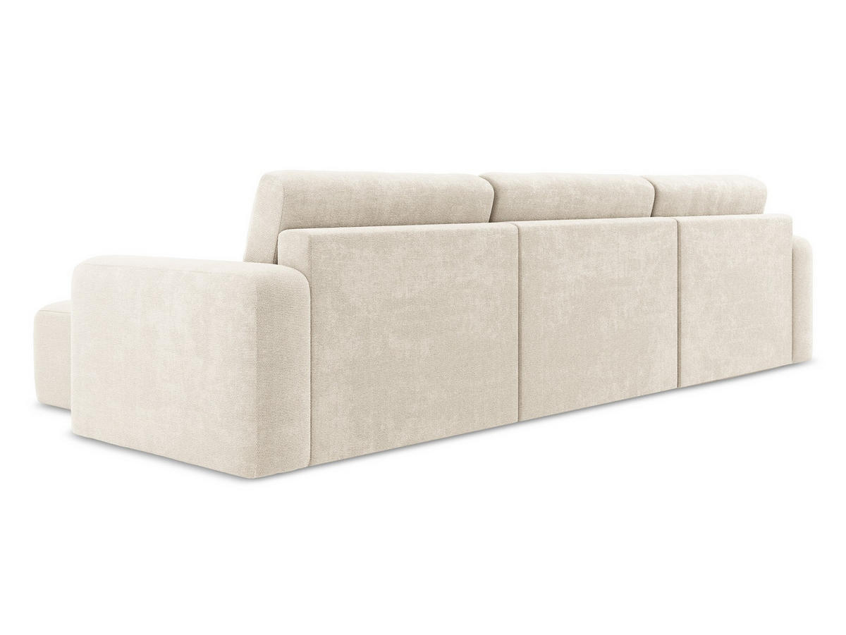 WOHNLANDSCHAFT Chenille Stoff Beige - Beige/Creme, Kunststoff/Textil (332/79/149cm) - Makamii