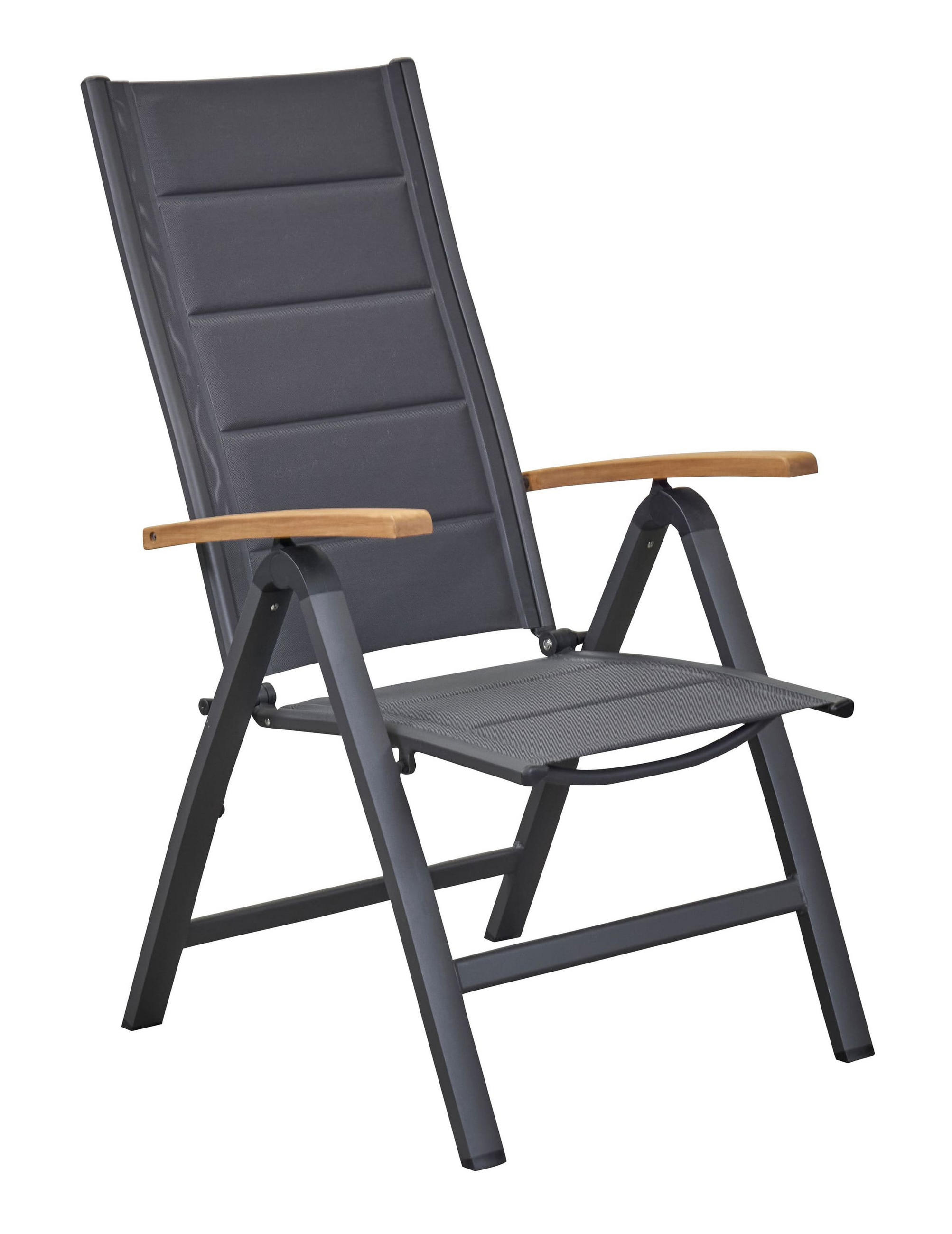 KLAPPSTUHL New Jersey Gartenstuhl Klappsessel Teakholz Anthrazit - Naturfarben, Holz (75/112/61cm) - dasmöbelwerk