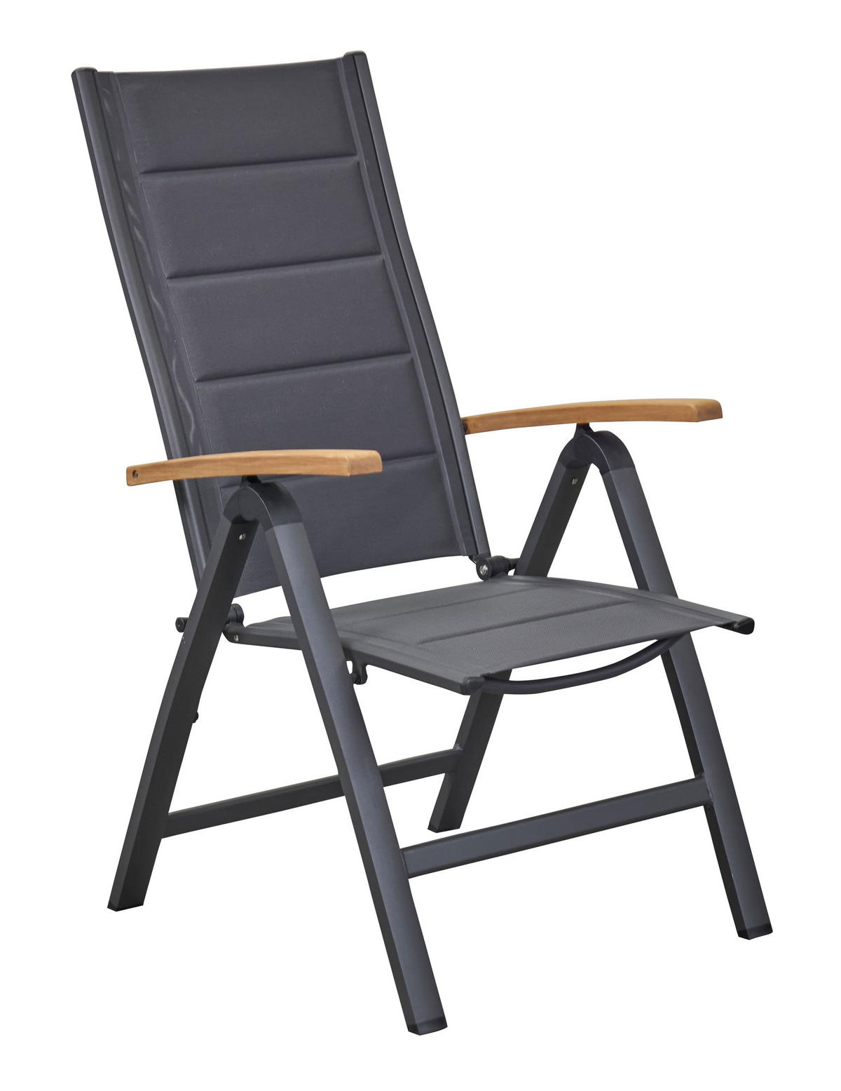 KLAPPSTUHL New Jersey Gartenstuhl Klappsessel Teakholz Anthrazit - Naturfarben, Holz (75/112/61cm) - dasmöbelwerk