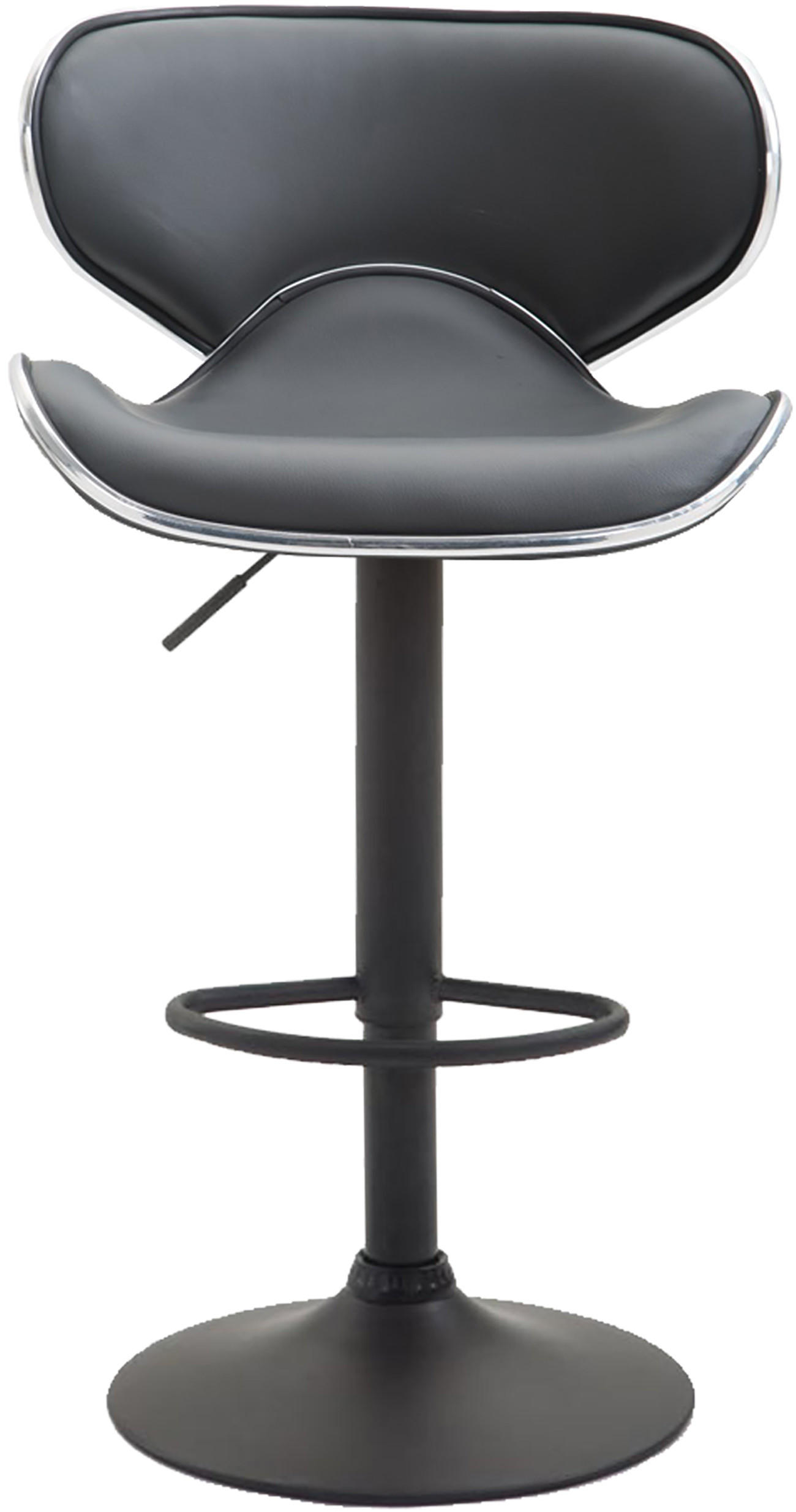 BARHOCKER Lederlook grau - Schwarz/Grau, Textil/Metall (46/88/49cm) - CLP