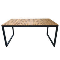 GARTENTISCH - Akazie massiv / Stahl - Braun / Schwarz - Schwarz/Akaziefarben, Holz/Metall (89/162/75cm) - home24