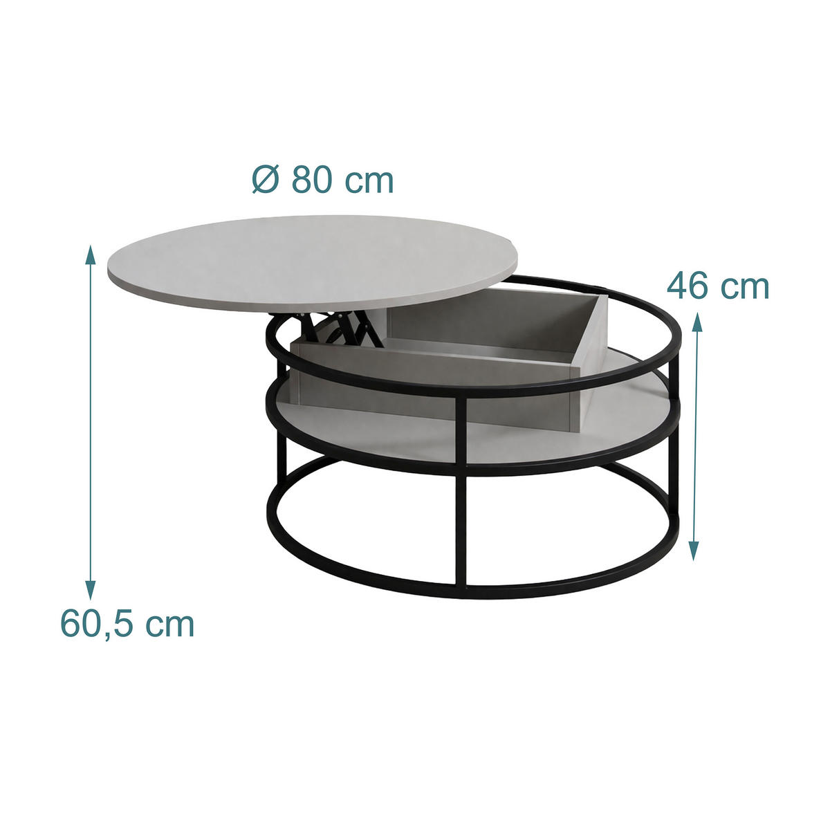 COUCHTISCH - Multicolor, Holzwerkstoff/Metall (80/80/46cm) - Relaxdays