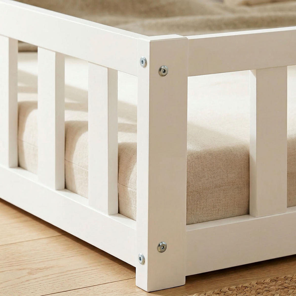 BODENBETT weiß 90/200 cm - Weiß, Holz (90/200cm) - Homestyle4u