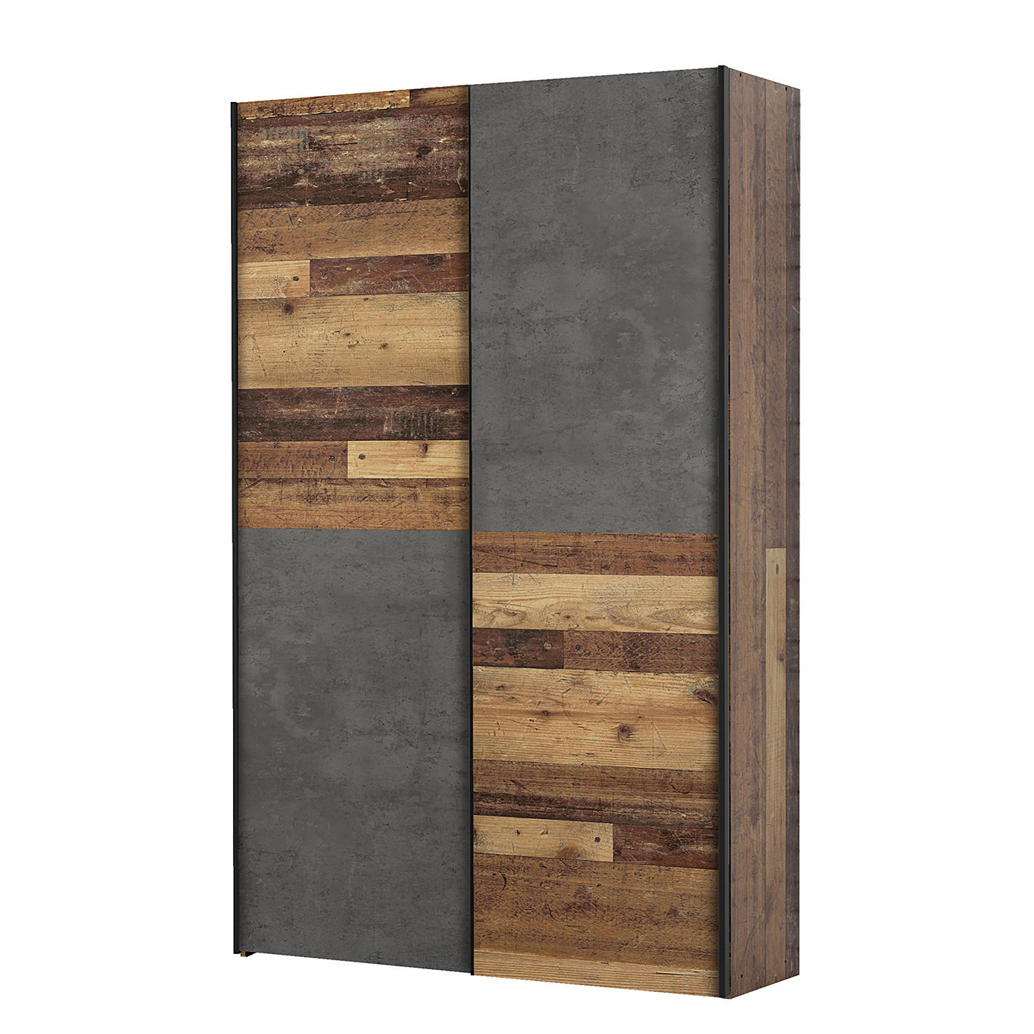 SCHWEBETÜRENSCHRANK - Anthrazit/Braun, Holzwerkstoff/Metall (120/191/42cm) - home24