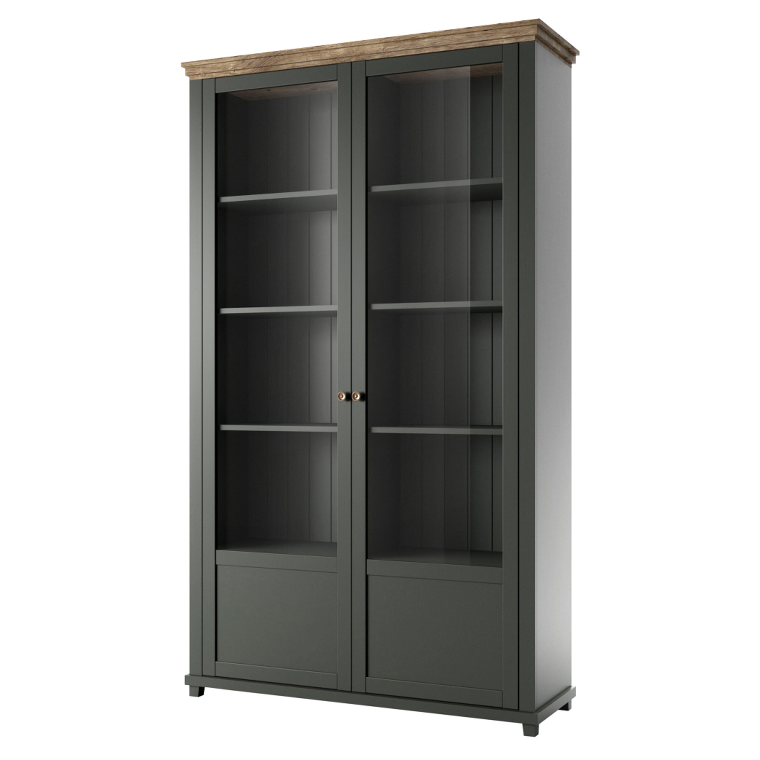 VITRINE in Grün - Grün, Holzwerkstoff (126/200/42cm) - MASSENO