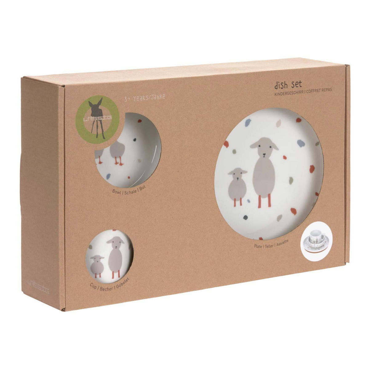 KINDER PORZELLAN-GESCHIRR-SET Tiny Farmer Gans & Schaf 3er Set - Weiß, Keramik (20.5/7.5/33cm) - Lässig