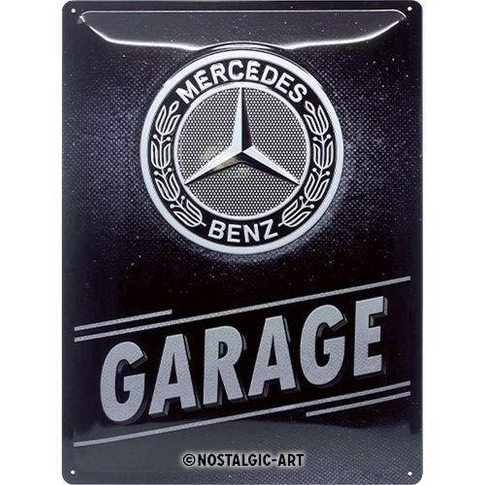 BLECHSCHILD 30/40 cm Mercedes-Benz Garage - Multicolor, Metall (30/40/0.2cm) - Nostalgic-Art