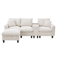 ECKSOFA 229/83/149.5 cm Beige aus Cord mit Stauraum - Beige, Textil (149.5/229cm) - OKMYHOME