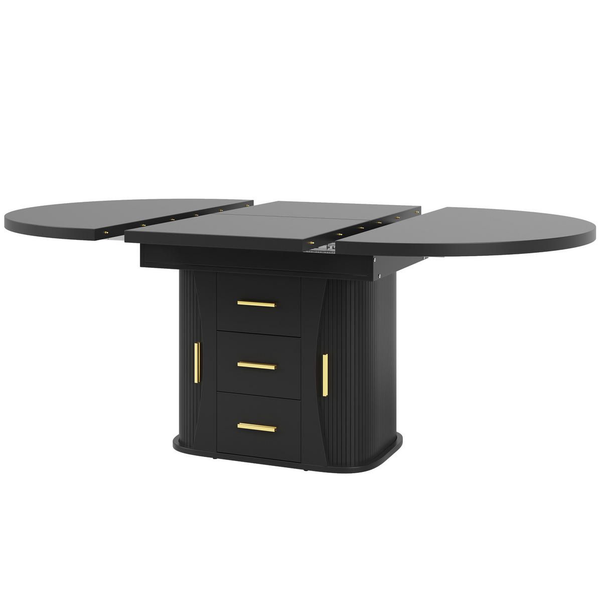 ESSTISCH 118-158/118/77 cm Schwarz aus MDF mit Ausziehfunktion - Schwarz, Holzwerkstoff (118/118/77cm) - OKMYHOME
