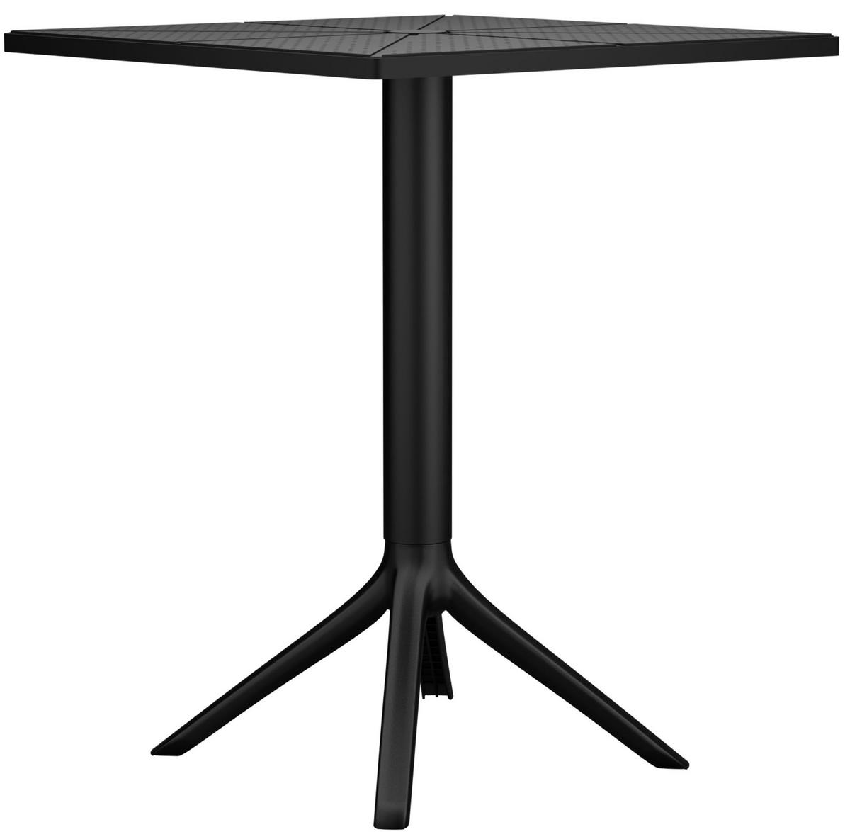 GARTENTISCH eckig 60/60/76 cm Kunststoff Schwarz - Schwarz, Kunststoff (60/60/76cm) - CLP