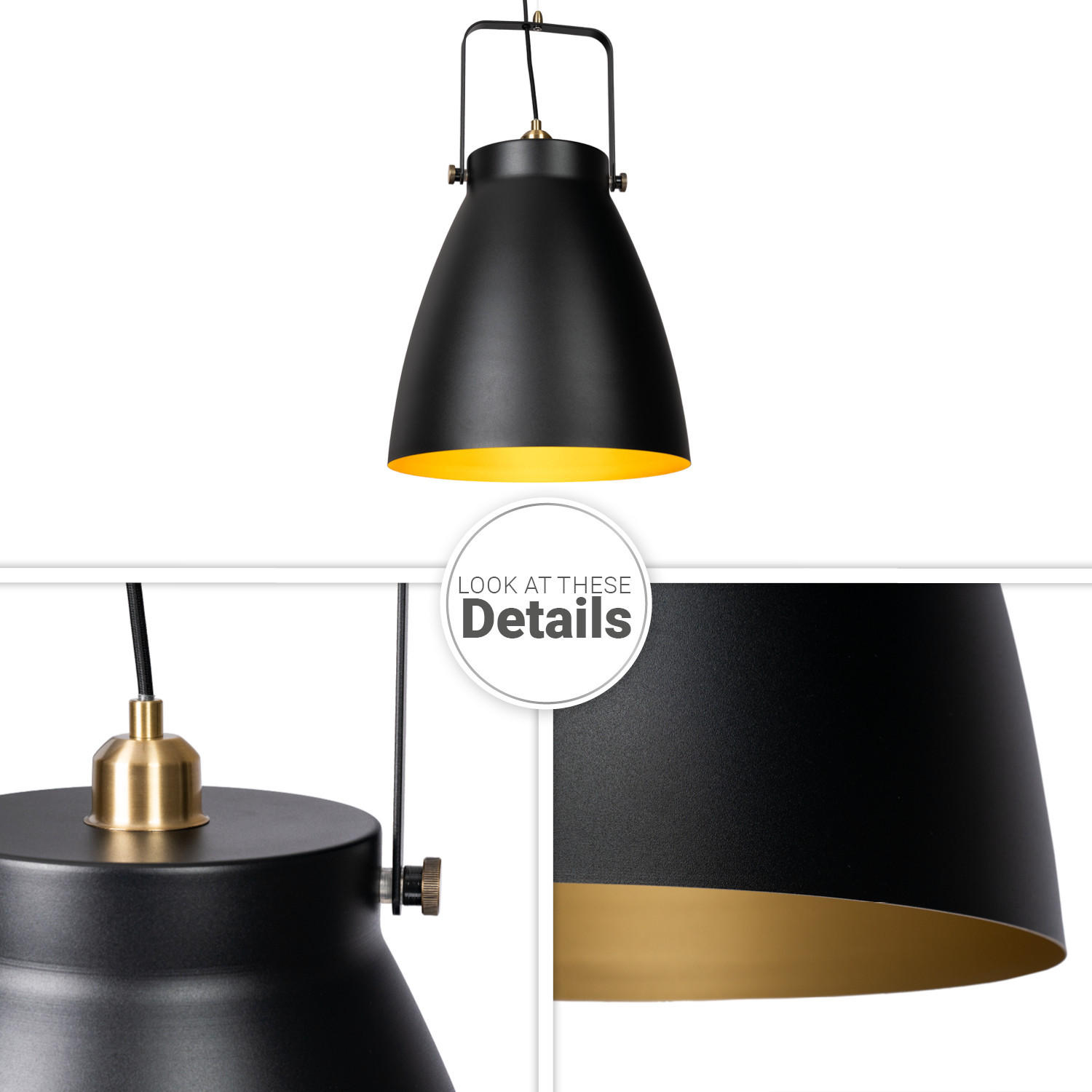 Thumbnail - Paco Home Pendelleuchte, Schwarz, Metall, 39x58.4x39 cm, Lampen & Leuchten, Innenbeleuchtung, Hängelampen, Pendelleuchte...