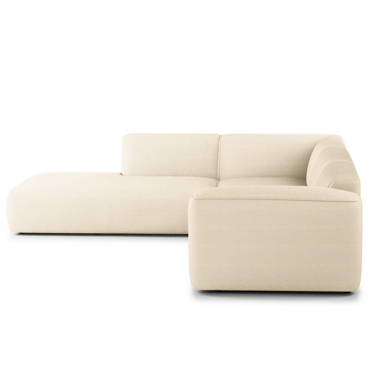 3-SITZER ECKSOFA mit Recamiere - Beige/Schwarz, Kunststoff/Textil (295/231cm) - home24
