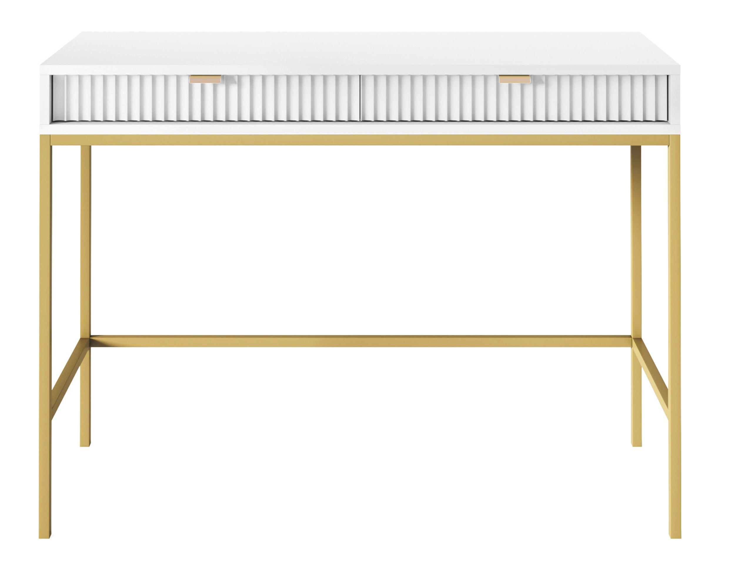KONSOLENTISCH Vellore Weiß mit goldenem Gestell - Weiß, Holzwerkstoff/Metall (50/104/77cm) - Selsey