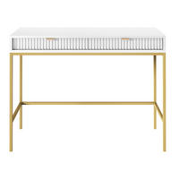 KONSOLENTISCH Vellore Weiß mit goldenem Gestell - Weiß, Holzwerkstoff/Metall (50/104/77cm) - Selsey