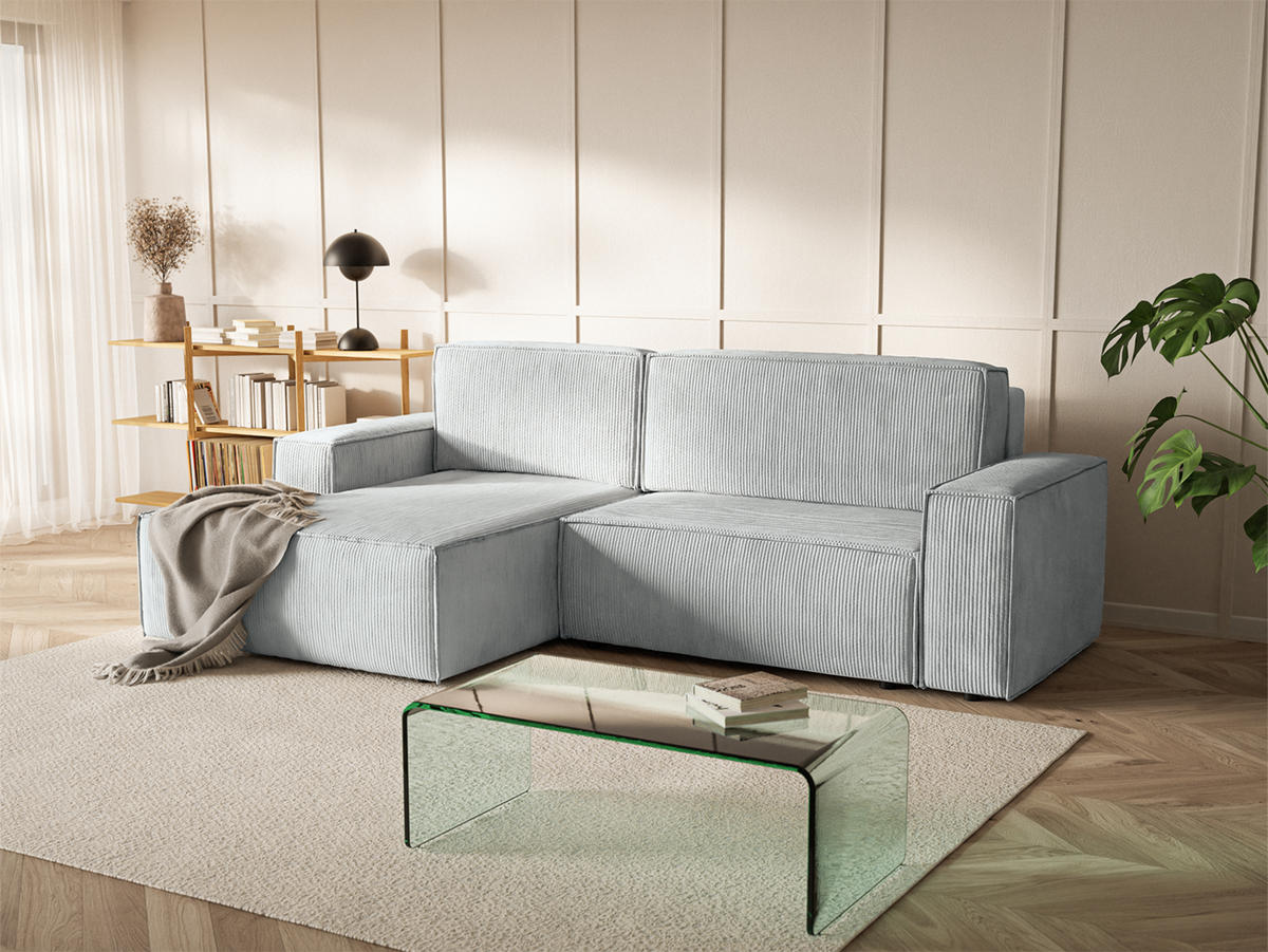 ECKSOFA Kokko mit Schlaffunktion, Blaugrau - Blaugrau, Textil (267/167cm) - Fedve