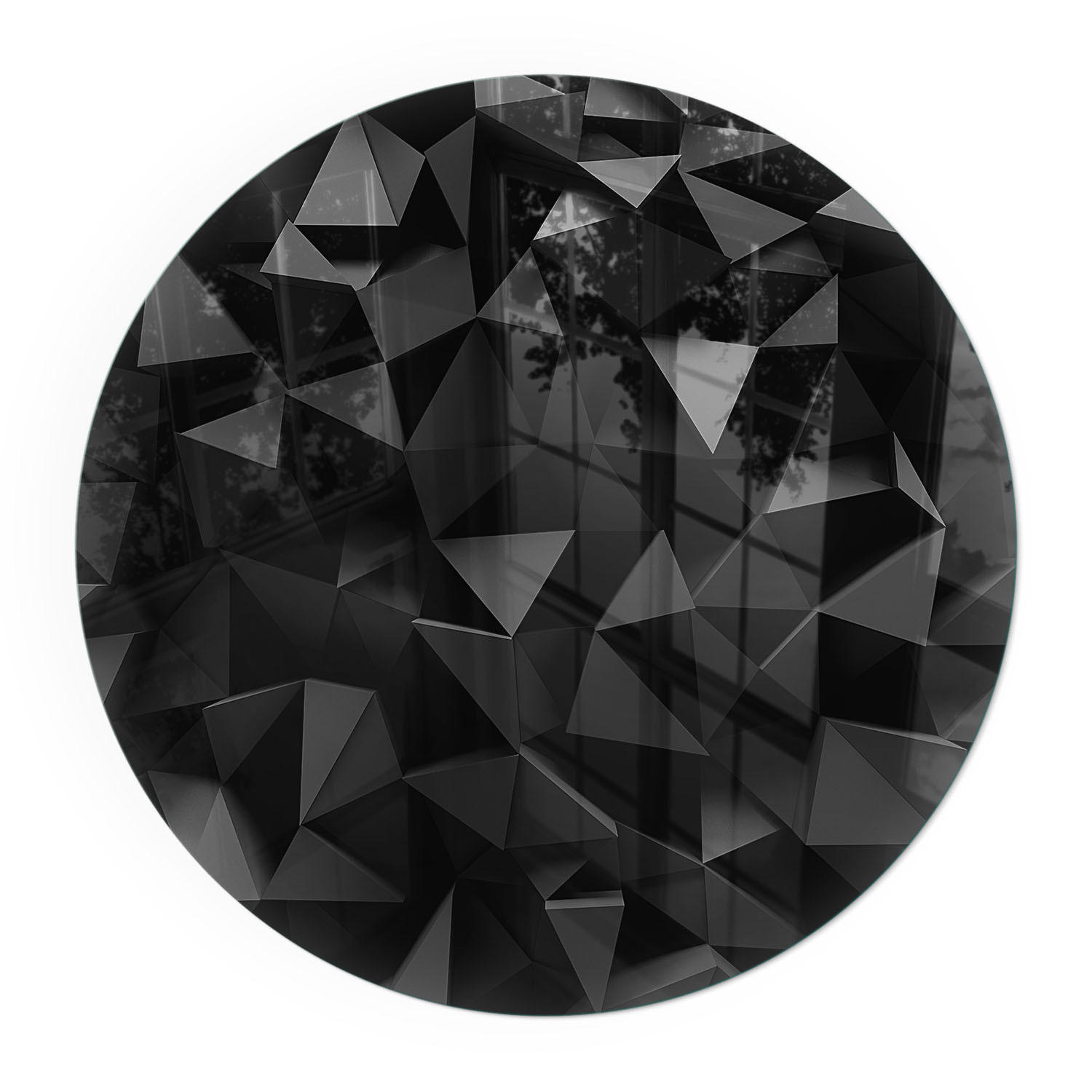 GLASPLATTE für Kamin Ø 50 cm - Schwarz, Glas (50/50/0.4cm) - TULUP