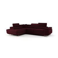 ECKSOFA EMILY mit Schlaffunktion Monolith 69 Links - Bordeaux, Textil (275/200cm) - Bedante