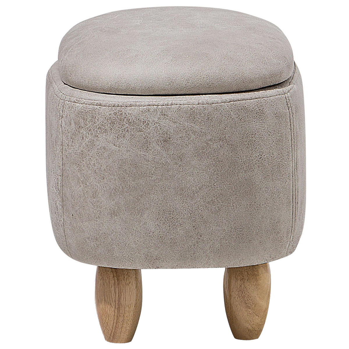HOCKER Rhino 32/60/35 cm - Grau, Kunststoff/Textil (60/35/32cm) - Beliani