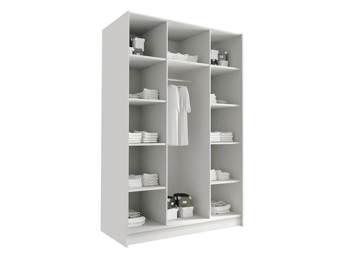 KLEIDERSCHRANK Calia I - Kaschmir/Schwarz, Holzwerkstoff/Metall (150/215/58cm) - MIRJAN24