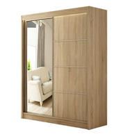 SCHWEBETÜRENSCHRANK Padwa 120 cm mit Spiegel 2-türig, Eiche sonoma - Sonoma Eiche, Kunststoff (120/215/61cm) - Margaret Hadas24