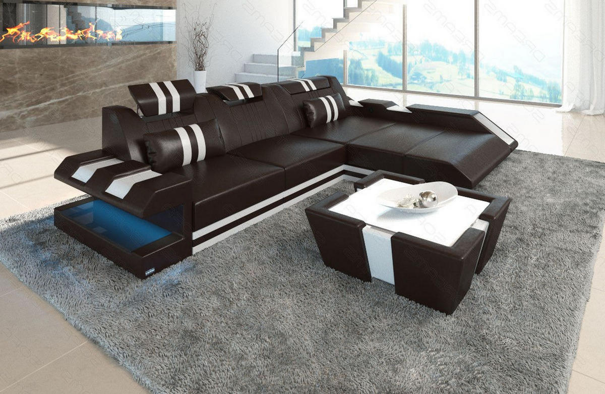 ECKSOFA Apollonia L - Braun, Leder (190/295cm) - Sofa Dreams