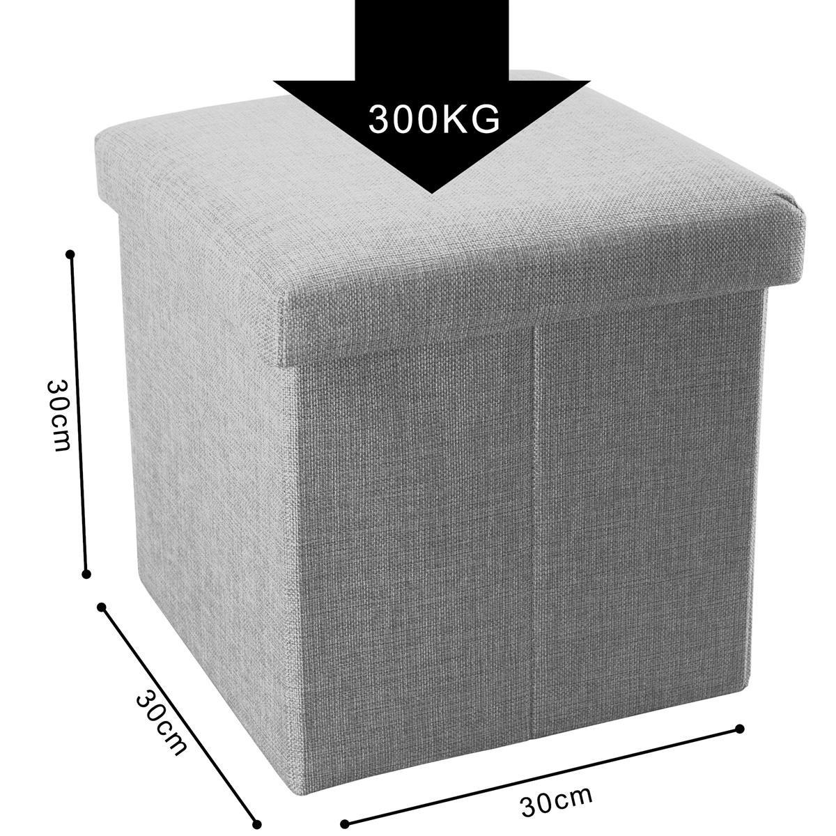 SITZBOX Faltbar 30/30/30 cm (Grau) - Grau, Textil (30/30/30cm) - Intirilife