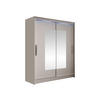 SCHWEBETÜRENSCHRANK Westa III, mit RGB LED Beleuchtung - Kaschmir/Silberfarben, Holzwerkstoff/Metall (150/200/58cm) - MIRJAN24