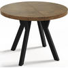 ESSTISCH Twixy runder ausziehbarer, Lefkas Eiche 90-170/90/76 cm - Alteiche/Schwarz, Holz/Holzwerkstoff (90/90/76cm) - WFL GROUP