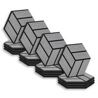 AKUSTIKPANEEL Hexagon Grau 16 Stück - Grau, Holz (30/26/2cm) - Homestyle4u